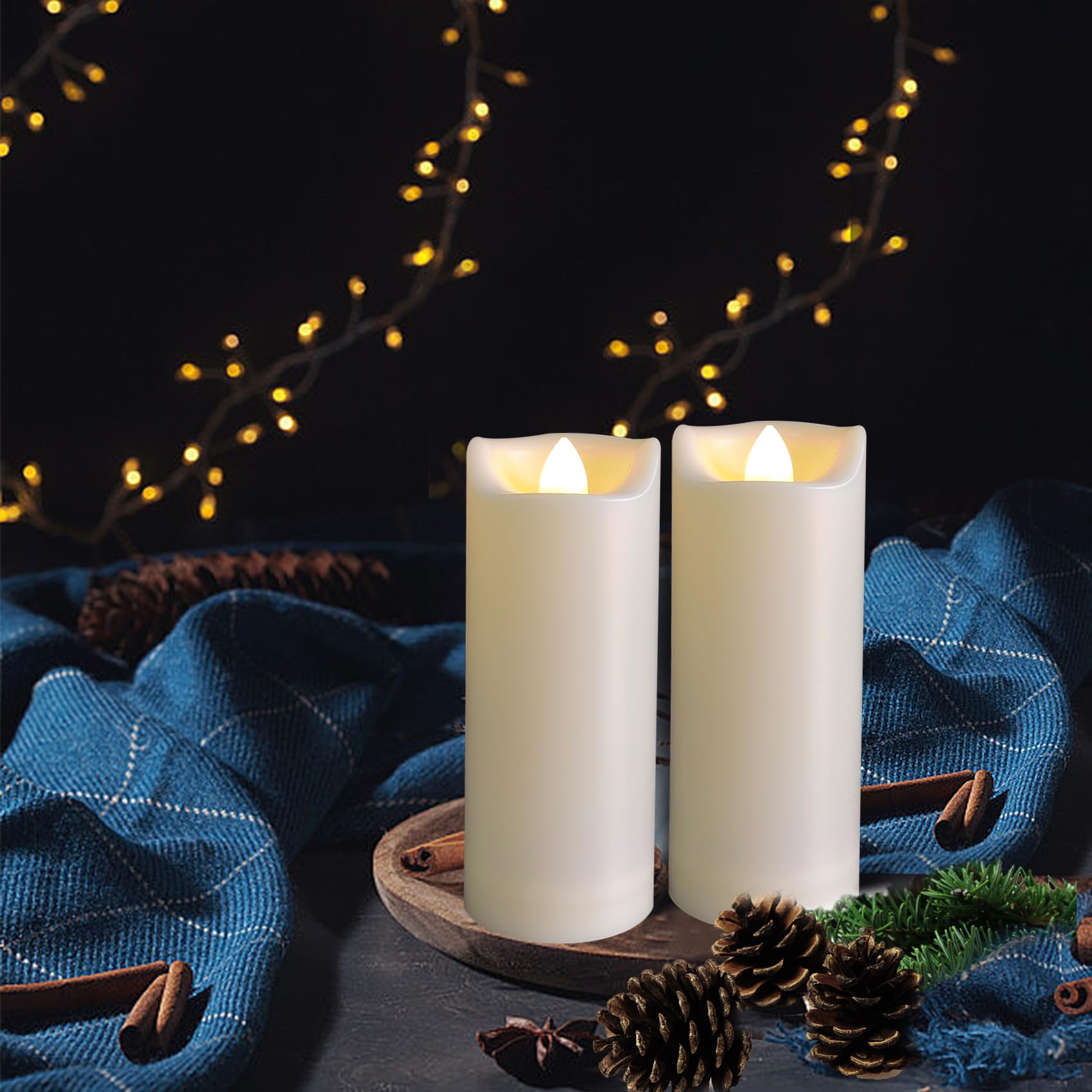 4 Pack Led Battery Operated Candles 2''X5'' Plastic Flickering Flameless Candles With Timer Outdoor Waterproof Wedding Party Hal